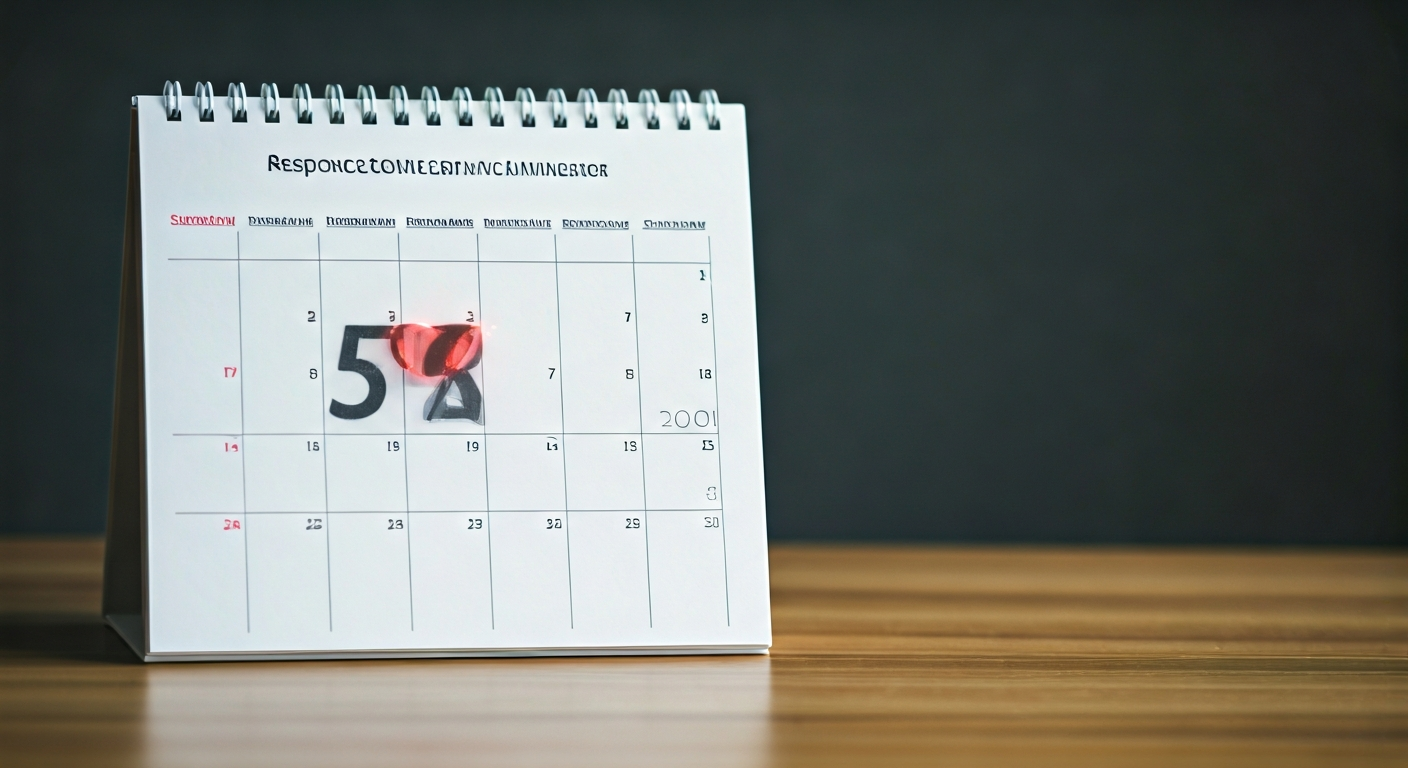 Digital calendar on a desk showing response schedule and follow-up reminders, symbolizing organized communication for learner support